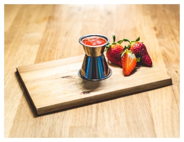 Erdbeerpüree mit Erdbeeren