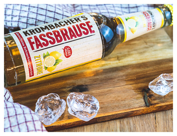 Liegende Krombacher Fassbrause Zitrone