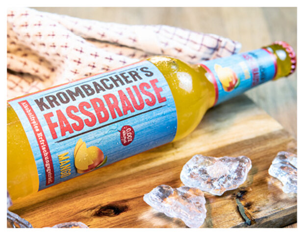 Liegende Krombacher Fassbrause Mango