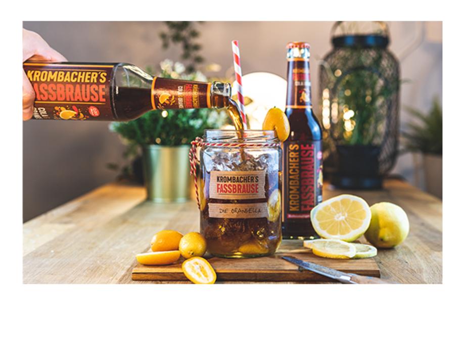 Cocktail mit Krombacher Fassbrause Cola-Orange 