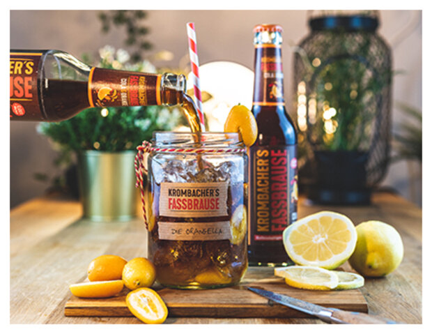 Cocktail mit Krombacher Fassbrause Cola-Orange 