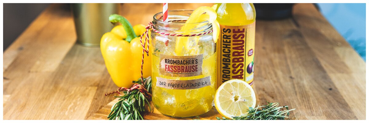 Cocktail mit Text: Papperlapaprika mit Fassbrause Maracuja und Paprika