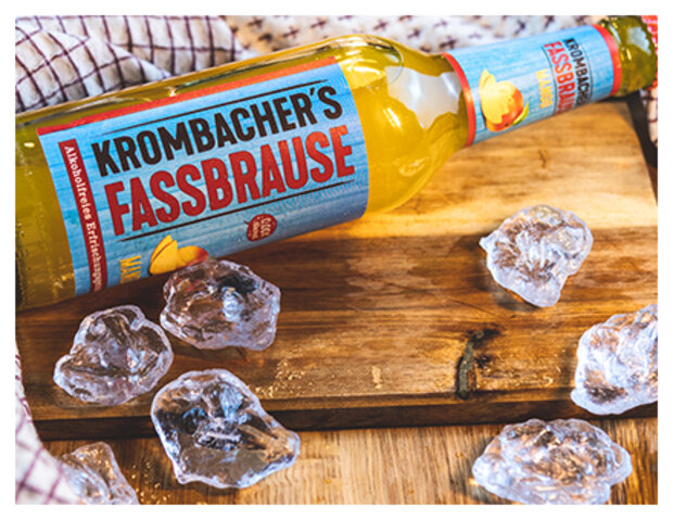 Liegende Krombacher fassbrause Mango