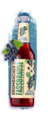 Flasche Krombacher's Fassbrause Schwarze Johannisbeere mit Johannisbeeren.
